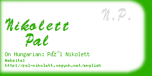 nikolett pal business card